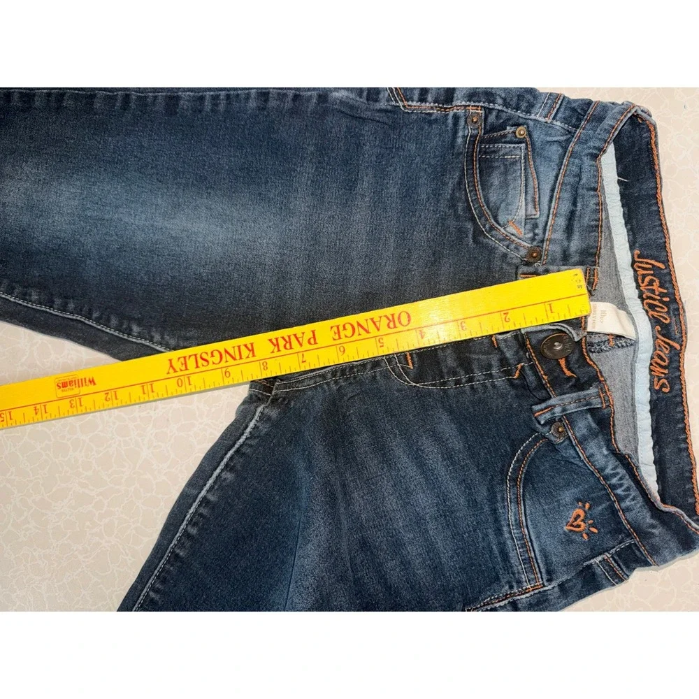 Justice Jeans Girls Size 10 Simply Low Skinny Jeans Dark Wash Blue Denim Stretch
